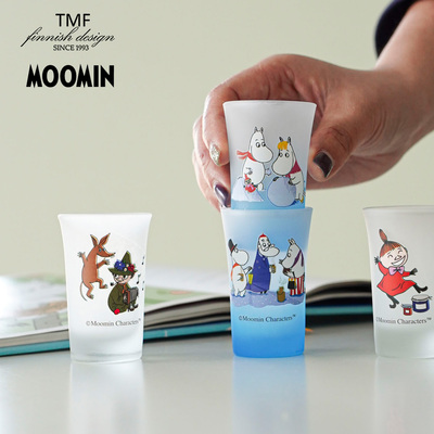 芬兰TMF姆明Moomin迷你对杯磨砂玻璃杯果汁杯可爱家用厨用饮料杯