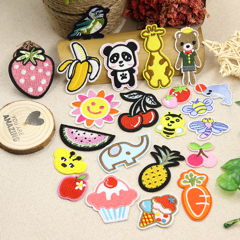 小号时尚卡通图案儿童布贴刺绣贴补丁贴衣服贴布diy手工装饰贴花