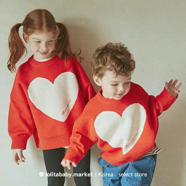 韩国单甜美又洋气女宝宝爱心刺绣针织毛衣牛仔裤,童装/婴儿装/亲子装,毛衣/针织衫,淘宝优惠券,粉丝福利购,淘宝优惠卷