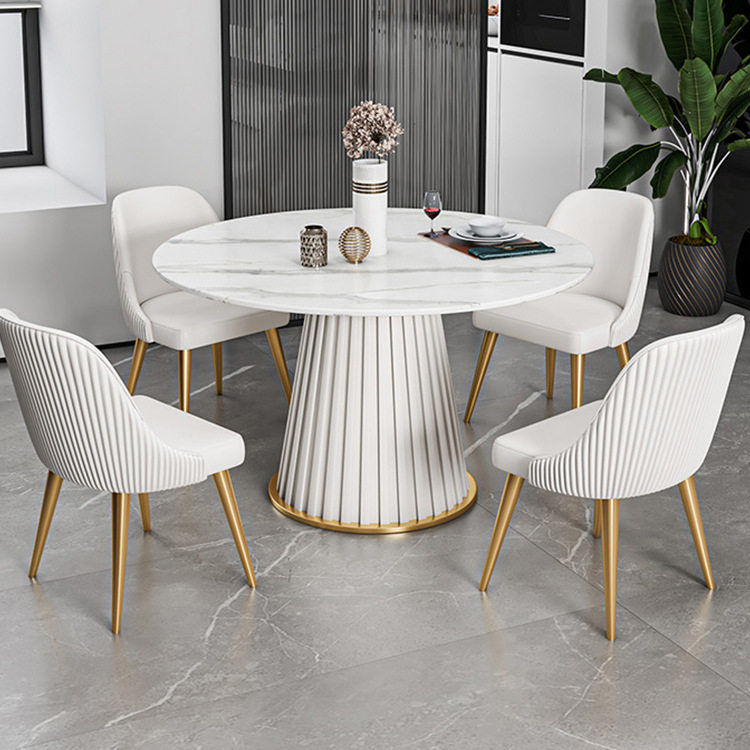 北欧岩板圆桌椅组合小户型家用客厅餐桌酒店轻奢接待洽谈一桌四椅,商业/办公家具,餐桌椅系列,淘宝优惠券,粉丝福利购,淘宝优惠卷