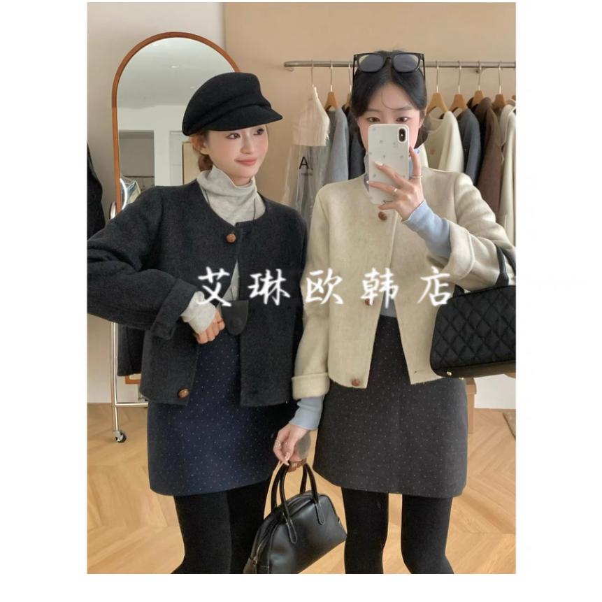 澳洲超细羊毛短外套大衣840韩系