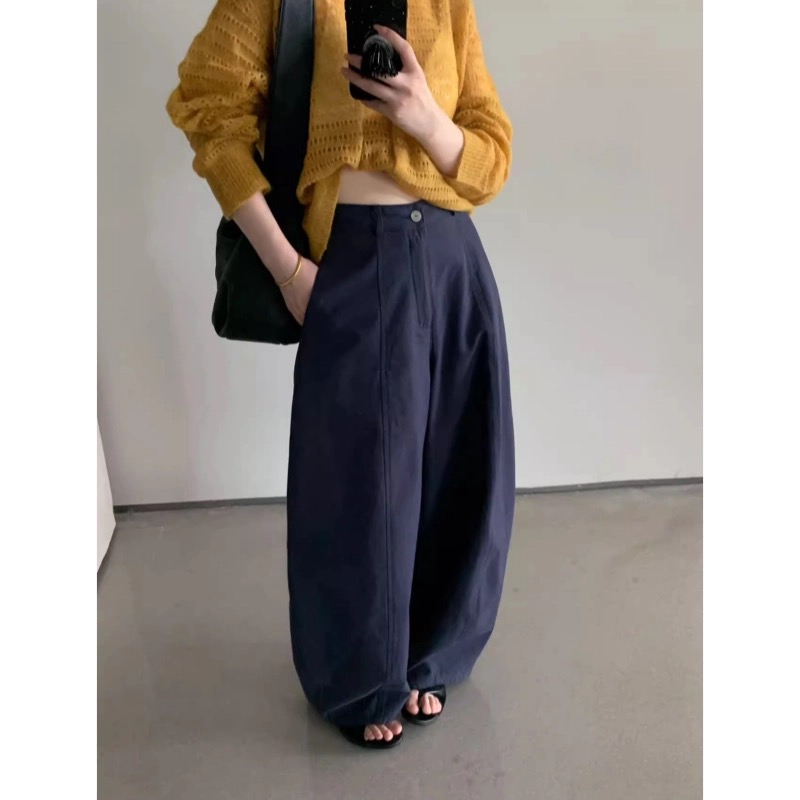 特价卡蔓enxi韩标20508秋装新款后松紧腰阔腿休闲裤弯刀裤女