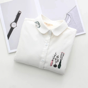 2018冬季新款小清新印花加绒加厚宽松显瘦学生保暖纯棉衬衫女长袖