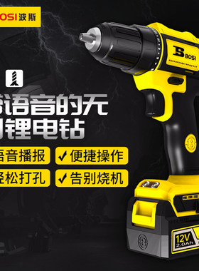 波斯工具无刷锂电钻12v/2.0Ah手持式手枪钻BS661111
