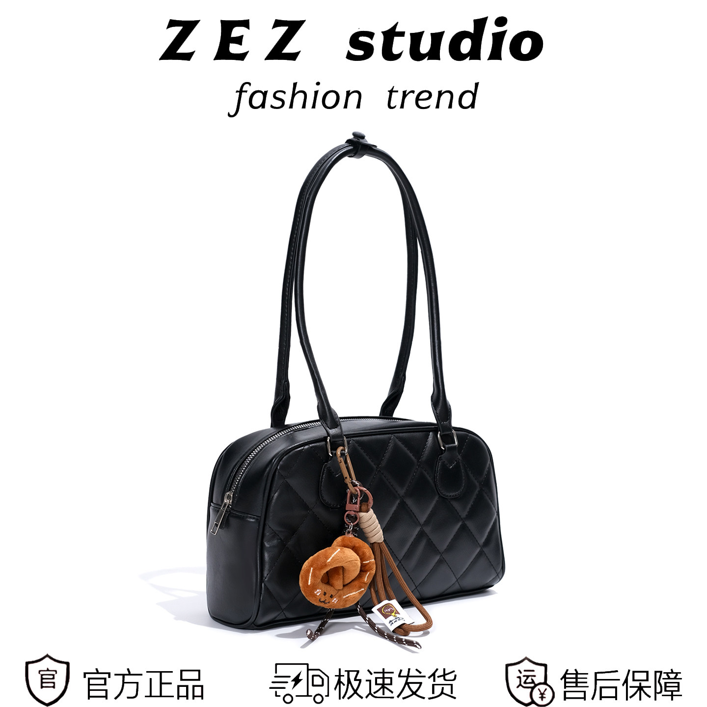 高级感洋气大容量菱格波士顿单肩腋下包包女式2025新款通勤法棍包,箱包皮具/热销女包/男包,波士顿包,淘宝优惠券,粉丝福利购,淘宝优惠卷