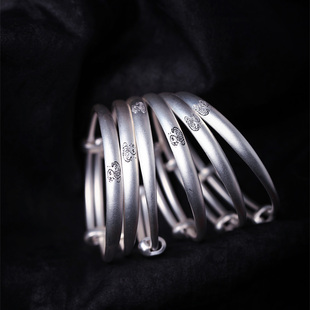 999足银古法生肖蛇款宝宝推拉手镯 蛇年款宝宝儿童款周岁满月送礼