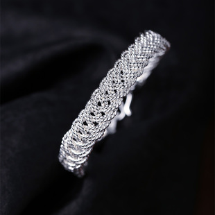 工厂直销999足银花丝编织手镯 女款时尚流行手饰手镯饰品礼物