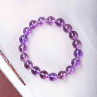 女款 手链 紫色水晶手串饰品礼物 莫桑比克天然紫水晶圆珠款 超值