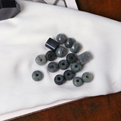 天然和田玉青花籽料雕刻桶珠盘珠配件吊坠女款 玉石锁骨链挂坠饰品