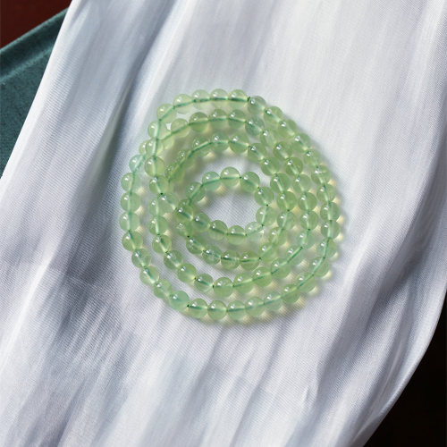 葡萄冰种三圈绿色水晶手链