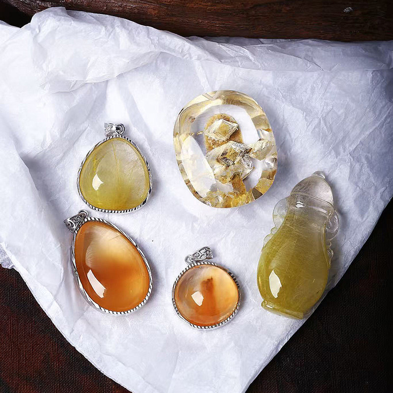 一物一图 孤品清仓捡漏 天然发晶钛晶吊坠花幽灵异象彩水晶坠子