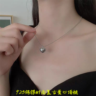 爆款 925纯银时尚复古爱心款项链 女款纯银饰品项链饰品礼物