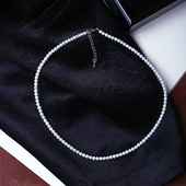 珍珠正圆颈链项链珠光好饰品 正品 天然淡水小颗粒白珍珠项链 女款