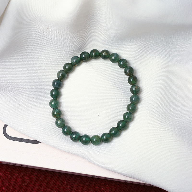 工厂处理 天然水晶绿锂辉石单圈手链 男女款水晶手串饰品礼物