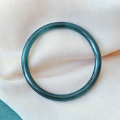 叮当翡翠手镯 正品 精品全冰料天然A货翡翠危料蓝水细条手镯 女款