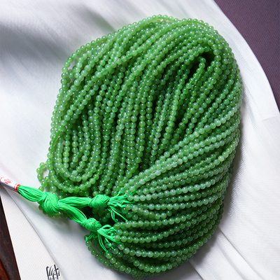 俄罗斯碧玉冰绿圆珠小米珠款佛