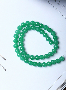 DIY手工水晶首饰串珠手链饰品配件材料 4-14mm绿玉髓散珠子半成品