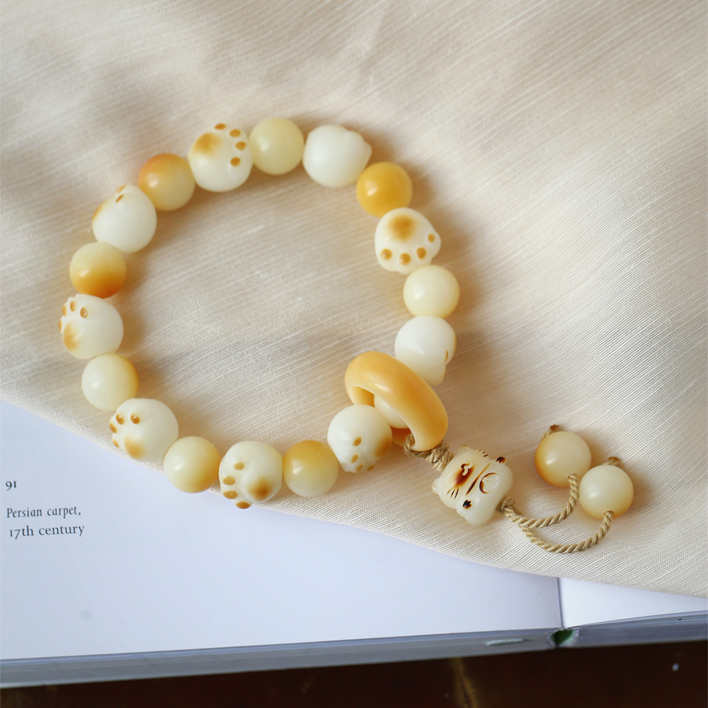 白玉菩提子猫爪原创搭配款手链
