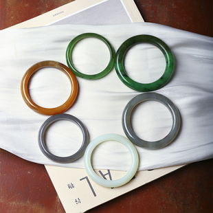 一物一图 孤品清仓捡漏 烟灰烟紫青玉碧玉和田玉手镯宽镯子