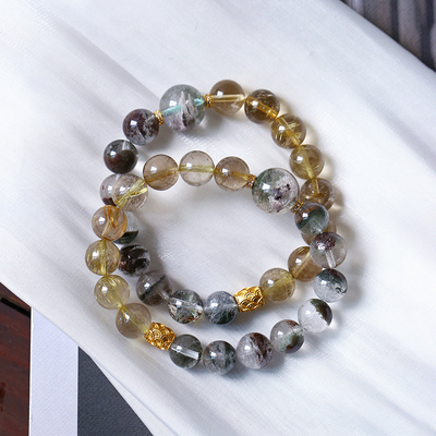 天然金发晶搭配绿幽灵原创款手链