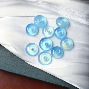 水晶挂坠饰品 女款 精品水晶吊坠天然海蓝宝透体冰蓝平安扣款 吊坠