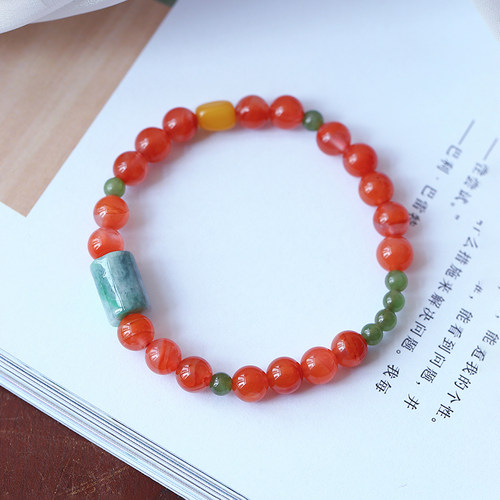 天然南红玛瑙手链单圈