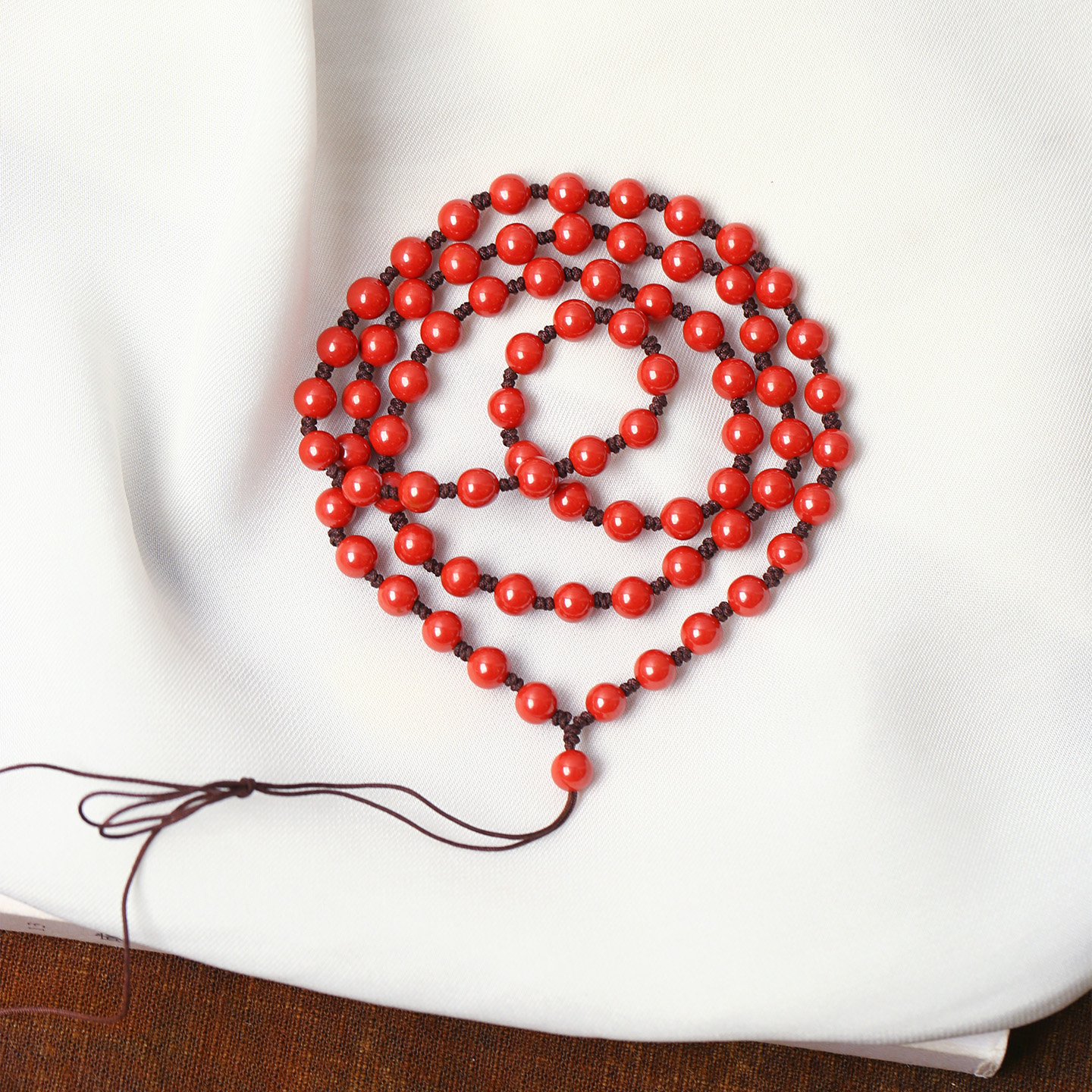 天然原矿朱砂帝王砂圆珠手工编织挂绳吊坠绳男女挂坠饰品项链坠子