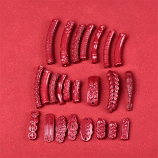 朱砂心经弯管diy手编项链锁骨链配件 紫金砂招财进宝手牌金榜题名