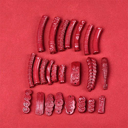 朱砂心经弯管diy手编项链锁骨链配件 紫金砂招财进宝手牌金榜题名