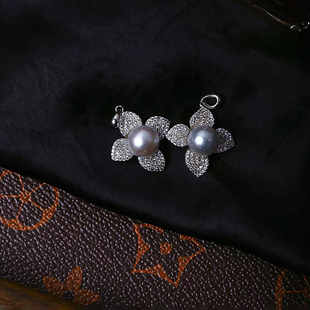 天然海水珠珍珠纯银镶嵌款吊坠 女款高端珍珠珠宝挂坠饰品