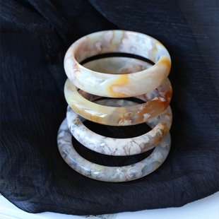 工厂福利 天然樱花玛瑙手镯女款玛瑙镯子无优化正品玛瑙支持鉴定