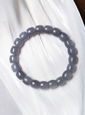 精品 天然和田玉烟紫老料帝王紫色直切款手链 男女款玉石饰品HN