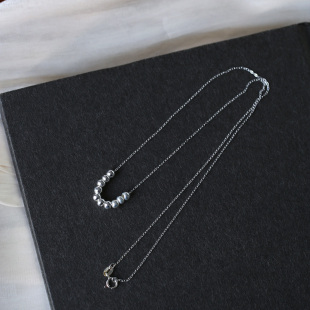 福利品925纯银圆珠十全十美款吊坠锁骨链 女款纯银饰品项链礼物