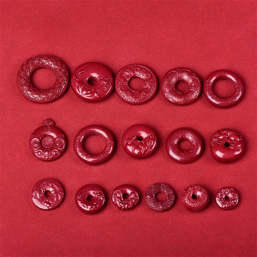 原矿朱砂紫晶砂扣子鼠年吉祥物牛