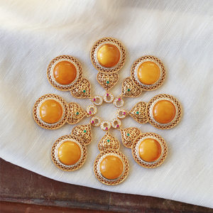 天然蜜蜡葫芦吊坠女款琥珀