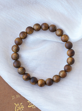 沉水级别好货天然加里曼丹沉香圆珠手串 男女款沉香文玩手链