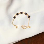 玉石镶嵌款 女款 饰品 手链 天然和田玉老料烟紫帝王紫纯银镶嵌款