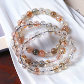 超值 天然水晶黑金超七手链 女款 特价 超七满发款 手串饰品礼物