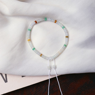 翡翠手串饰品礼物 女款 天然缅甸料A货翡翠多宝色盘珠款 手链