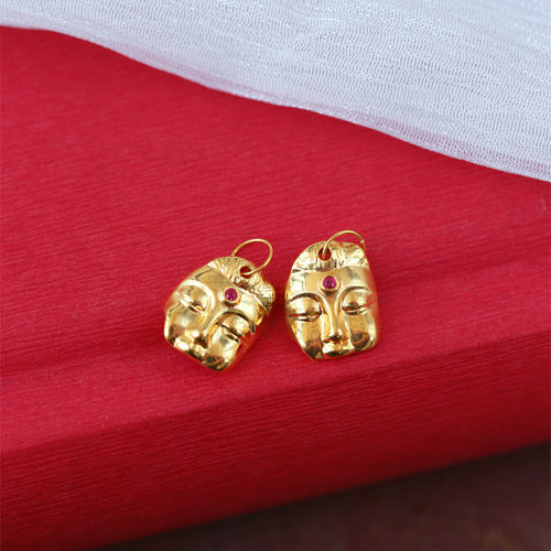 18K金面具吊坠配件AU750