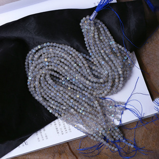 特价处理 天然灰月光石散珠拉长石散珠半成品diy手链蓝光珠材料