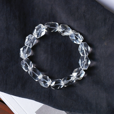 白水晶随形切面款手链