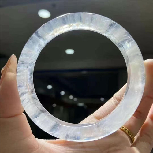 天然水晶白兔毛手镯 女款水晶镯子饰品送女友闺蜜礼物