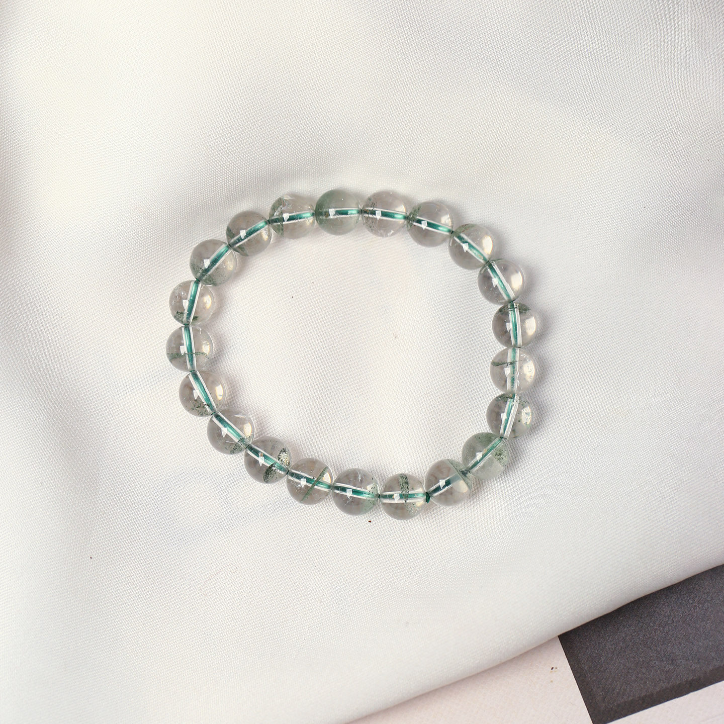 工厂福利天然幽灵水晶绿幽灵满天星款单圈手链男女款幽灵手串饰品