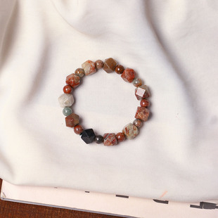 工厂处理福利价天然水晶彩幽灵满盆景千层切面单圈手链 女款饰品