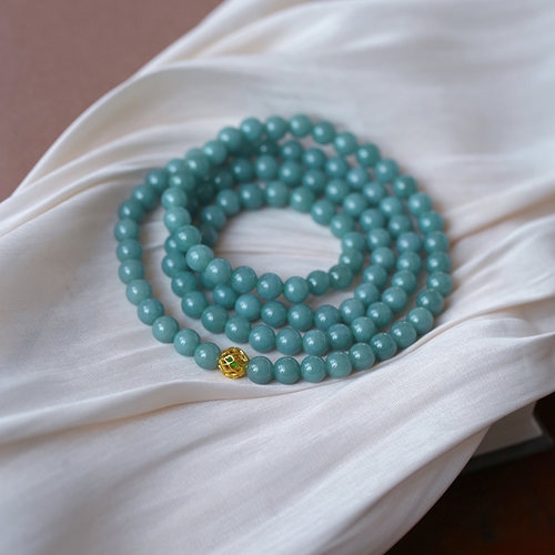 天然A货翡翠蓝水料手链项链