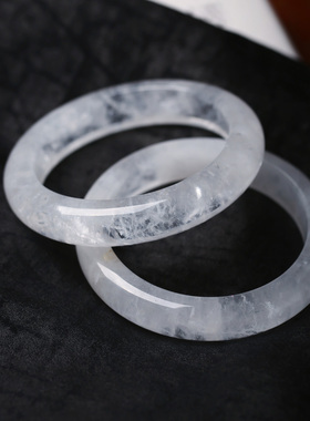 天然白幽灵手镯镯子女款