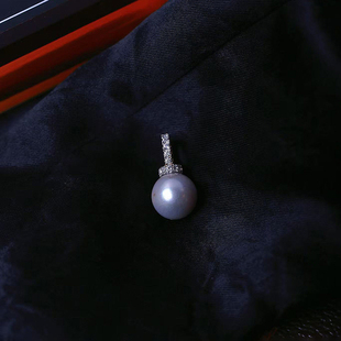 天然海水珠珍珠纯银镶嵌款吊坠 女款高端珍珠珠宝挂坠饰品