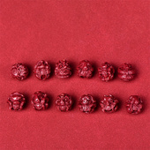 紫金砂晶体砂高含量朱砂 10mm十二生肖隔珠圆珠散珠 DIY手链配件