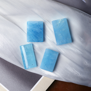 女款 吊坠毛衣链挂坠 水晶方牌挂坠饰品 无事牌款 天然冰蓝海蓝宝款